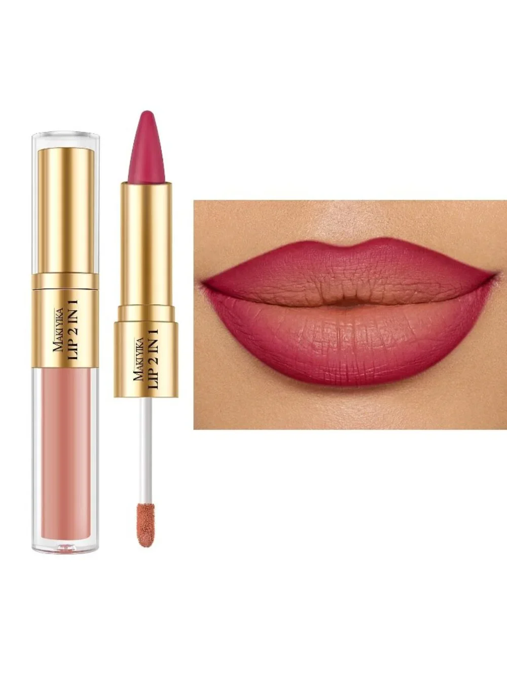 Women's LGA02 2-in-1 Long Lasting Ombre Lips Double-Ended Matte Liquid Lipstick
